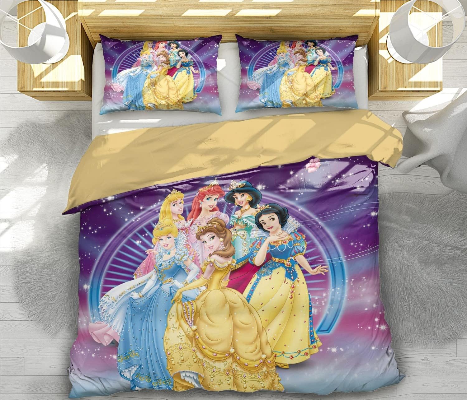 Dreamy Princess – Juego de funda de edredón de 3 piezas con temática de princesa, perfecto para dormitorios de ensueño de niñas (estilo 4, tamaño