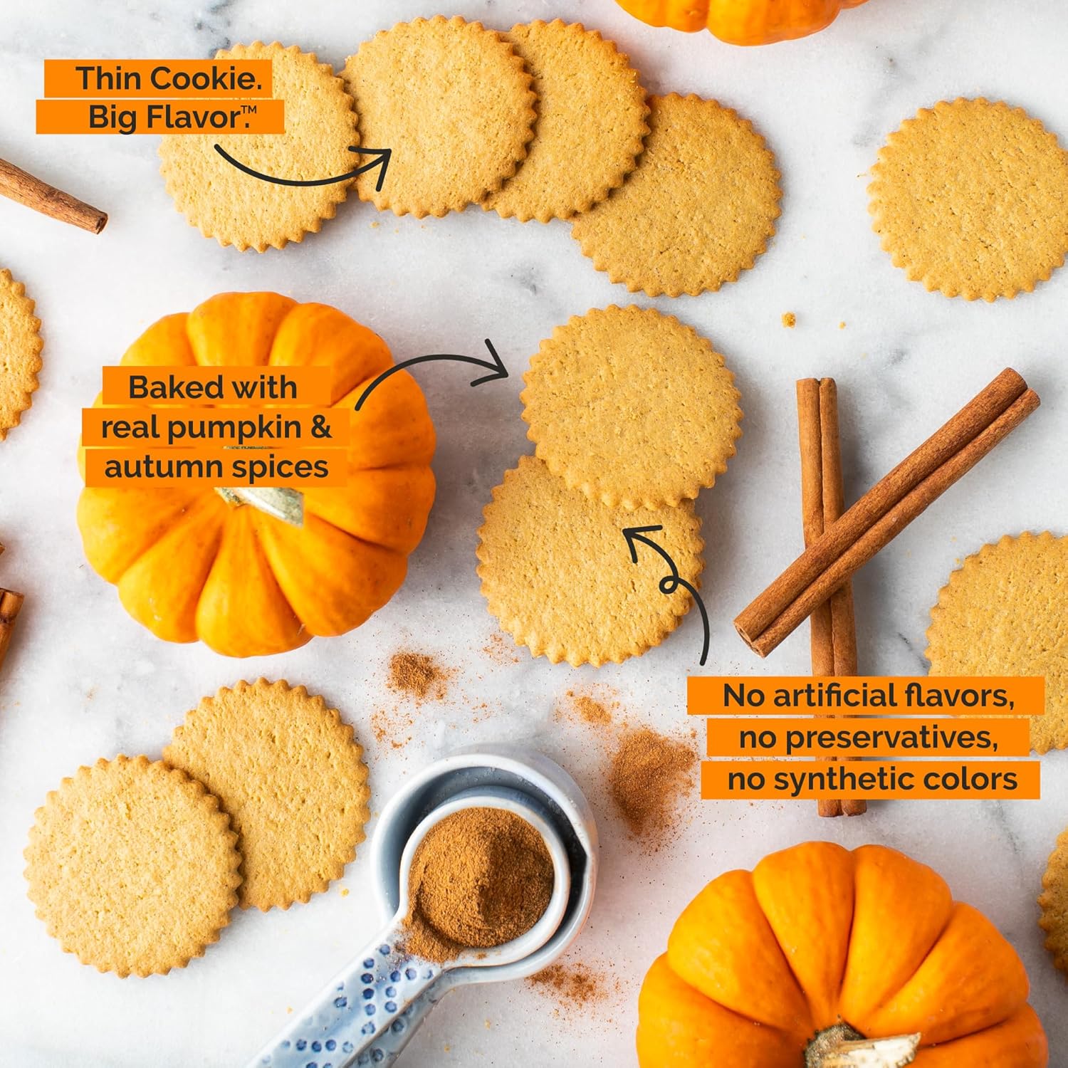 Dewey’s Bakery Galletas finas estilo moravo con especias de calabaza  Sabor de temporada  Sin sabores artificiales, colores sintéticos o