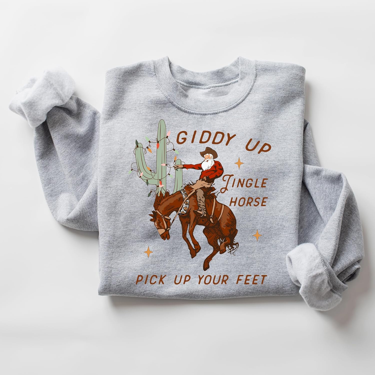 Cowboy Christmas Sweater, Giddy Up Jingle Horse Pick Up Your Feet, Howdy Country Christmas Horse, Cowgirl Shirt, Christmas Sweatshirt