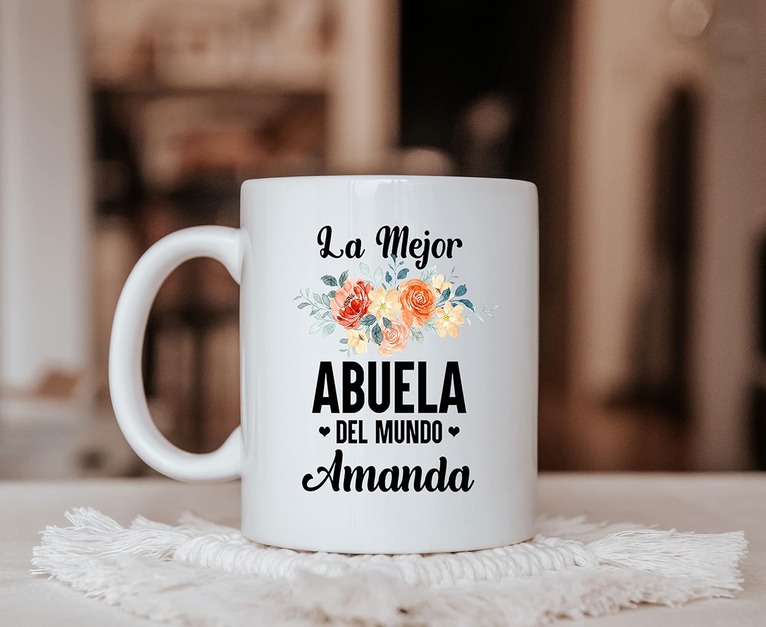 Kobalo La Mejor Abuela Del Mundo – Taza personalizada para mujeres, mamá, abuela, nana en cumpleaños, Navidad, día de la madre, taza blanca novedosa