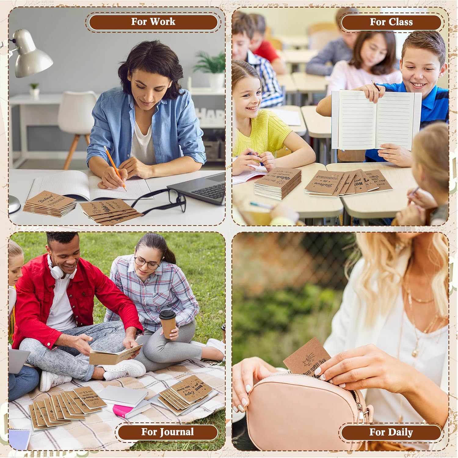 Qeeenar 108 cuadernos de papel kraft con versículos de la Biblia, regalos inspiradores, mini citas motivacionales, bloc de notas de bolsillo para