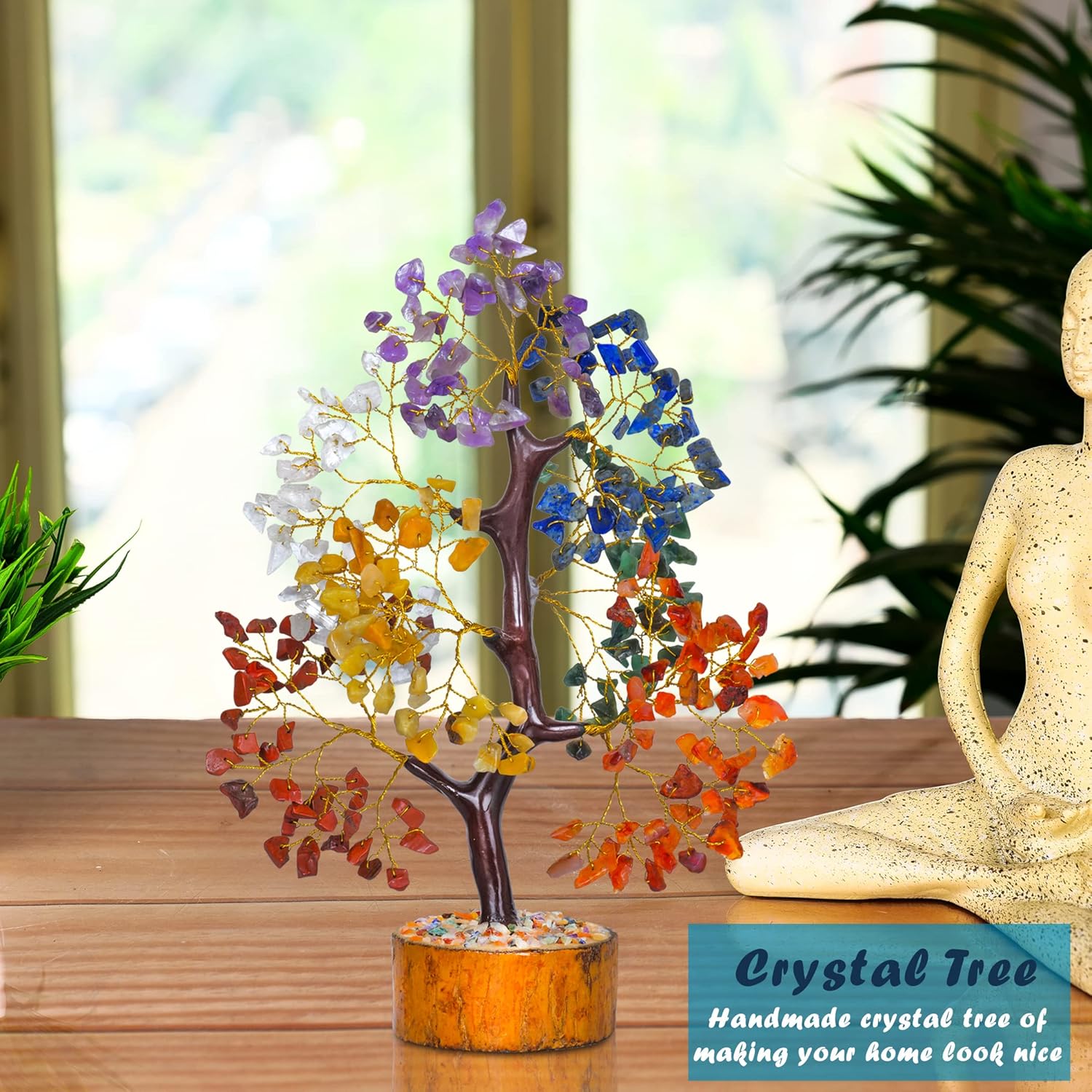 YATHABI Árbol de los siete chakras, árbol de cristal para energía positiva, árbol de dinero de Feng Shui, regalos espirituales para mujeres,
