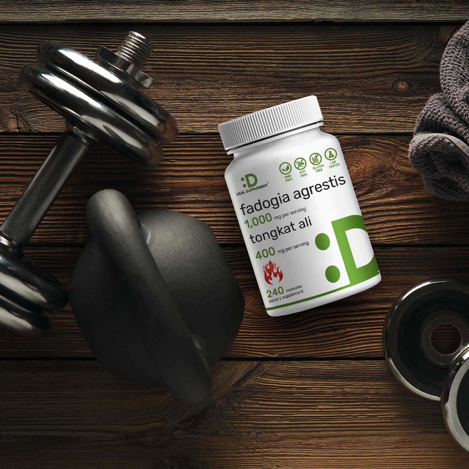 Fadogia Agrestis 1,000 mg y Tongkat Ali (Longjack) 400 mg, 240 cápsulas – Extracto de tallo y raíz de fuerza máxima – Suplemento herbario natural –