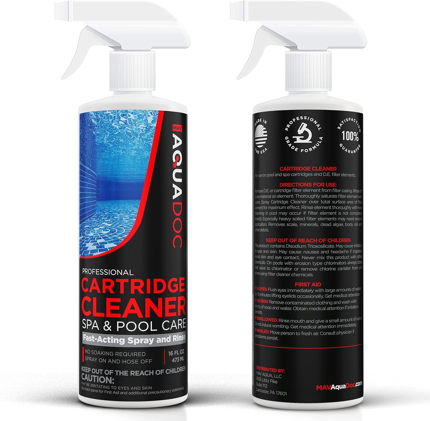 Limpiador de filtro de cartucho de piscina y limpiador de filtro de spa para jacuzzis – Limpiador de filtro de piscina de acción rápida para