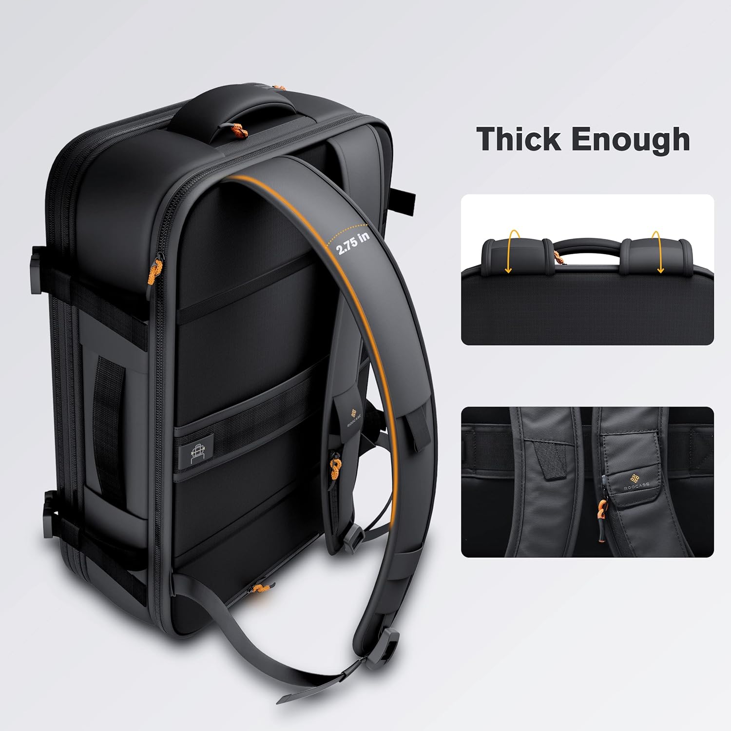 rooCASE Venice – Mochila de viaje de 25 litros a 15.6 pulgadas para computadora portátil de negocios, fin de semana, mochila de mano para bolsa de