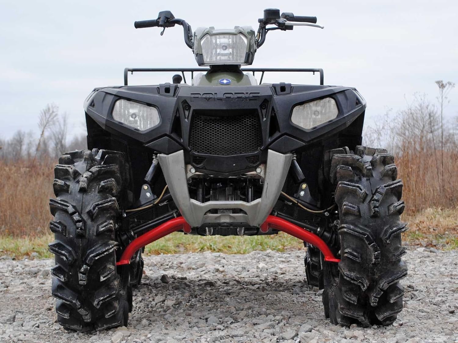SuperATV Brazos A inferiores de alta holgura para Polaris Sportsman 5508501000 (ver ajuste)  Espacio adicional de 1.25 pulgadas  Funciona con
