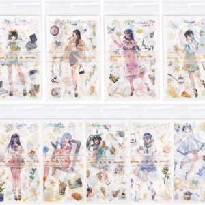 Calcomanías Kawaii de anime para álbumes de recortes, 36 hojas de Washi, lindos collages de recortes, calcomanías de personajes para manual Calcomanías Kawaii de anime para álbumes de recortes, 36 hojas de Washi, lindos collages de recortes, calcomanías de personajes para manual