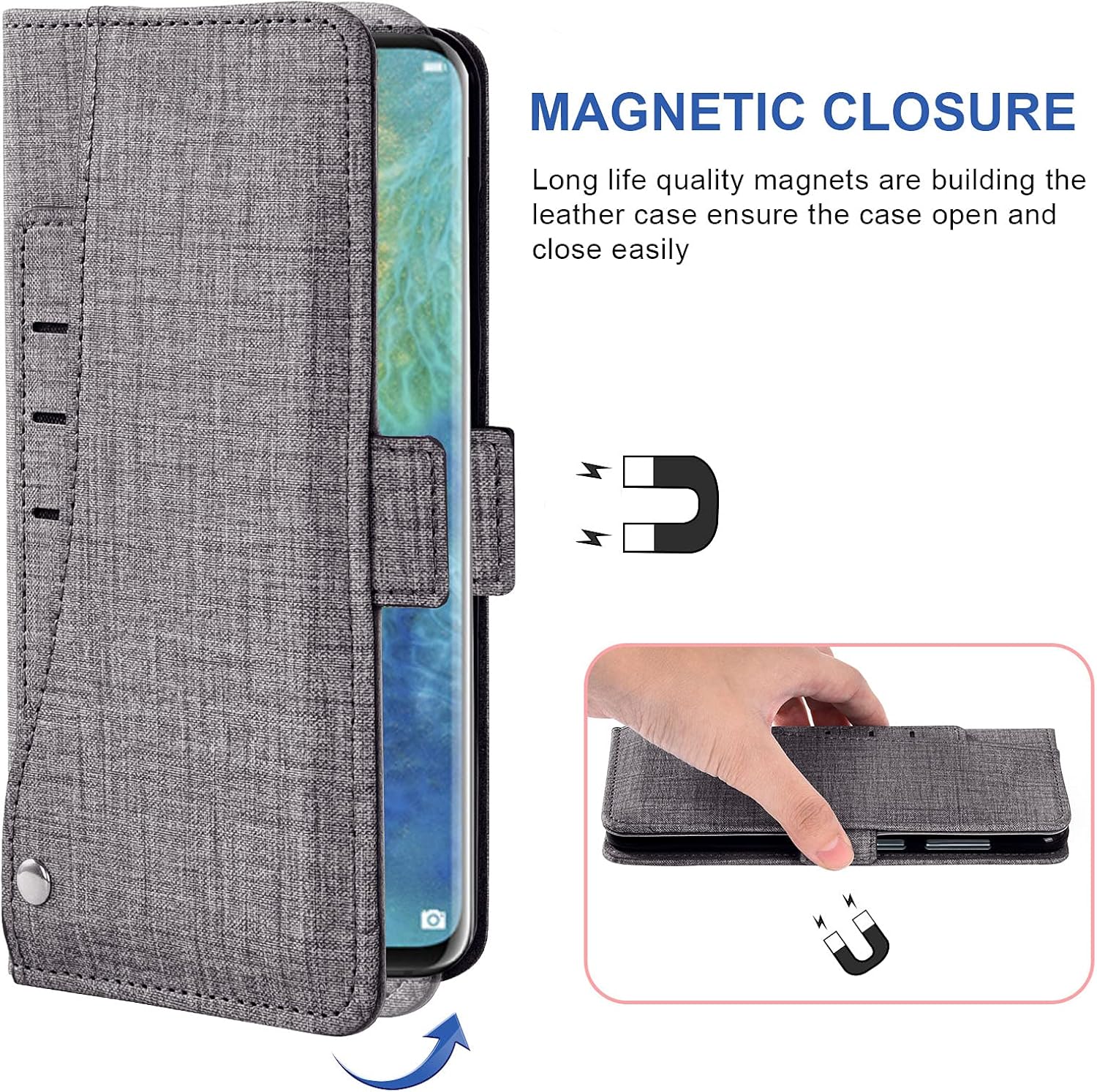 Asuwish Funda para teléfono Huawei Mate 20 Pro con protector de pantalla de vidrio templado y correa para la muñeca, soporte para tarjeta de
