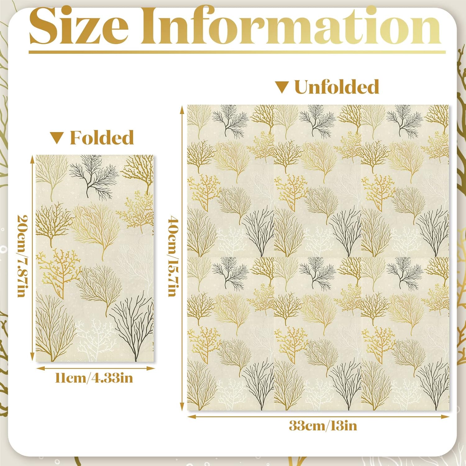 Geyoga 100 servilletas de 2 capas con temática coral para invitados con temática de océano, playa, desechables, servilletas de papel decorativas