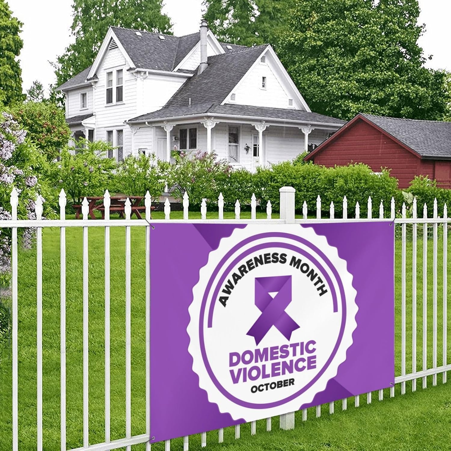 Pancarta de fondo del mes de concientización sobre la violencia doméstica, decoración de vacaciones, fondo de cabina de fotos, suministros de
