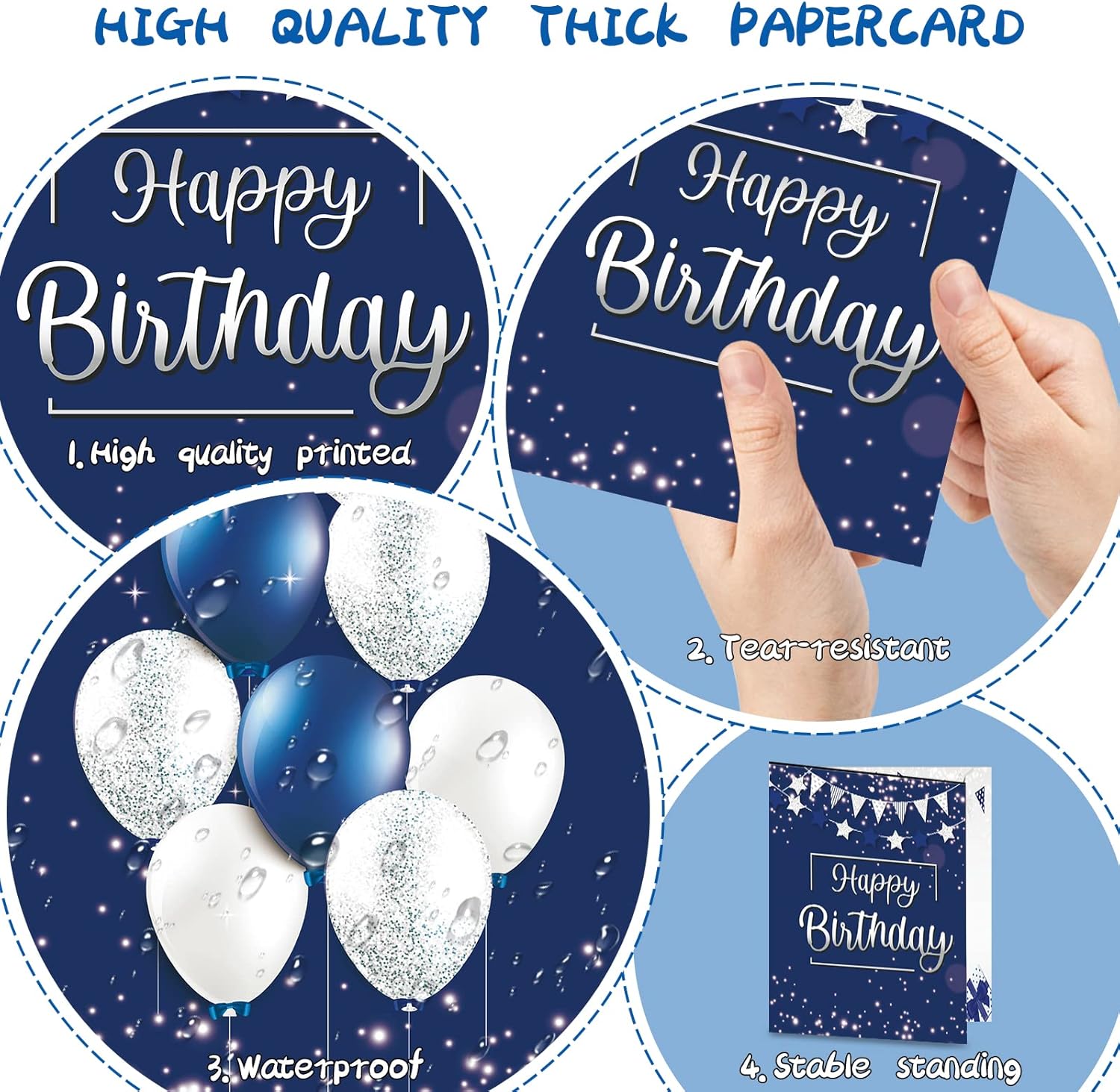Tarjeta de cumpleaños jumbo con sobre, tarjeta de felicitación extra grande de 22 x 14 pulgadas para mujeres, hombres, jefes, libro de invitados