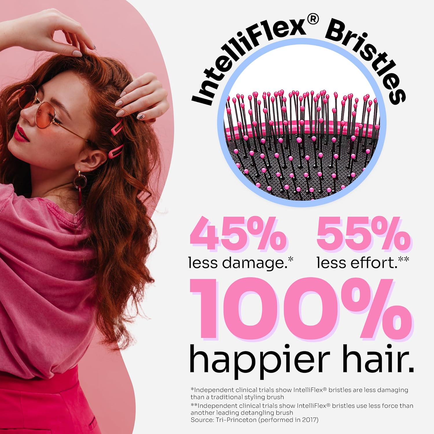 Wet Brush Cepillo desenredante, cepillo desenredante original (rosa) – Cepillo para cabello húmedo y seco sin enredos para mujeres y hombres – Sin