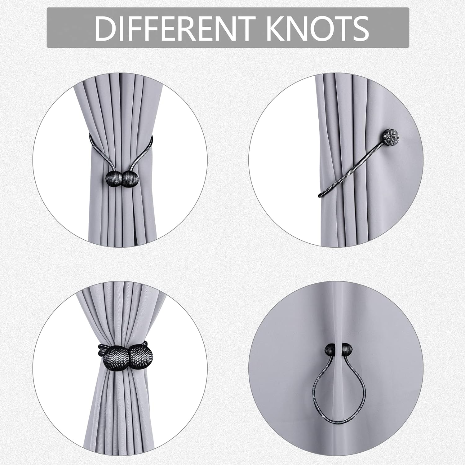 IHClink Alzapaños magnéticos fuertes para cortinas, soportes decorativos para cortinas, lazos de cortina tejidos, hebillas, cuerdas para cortinas de