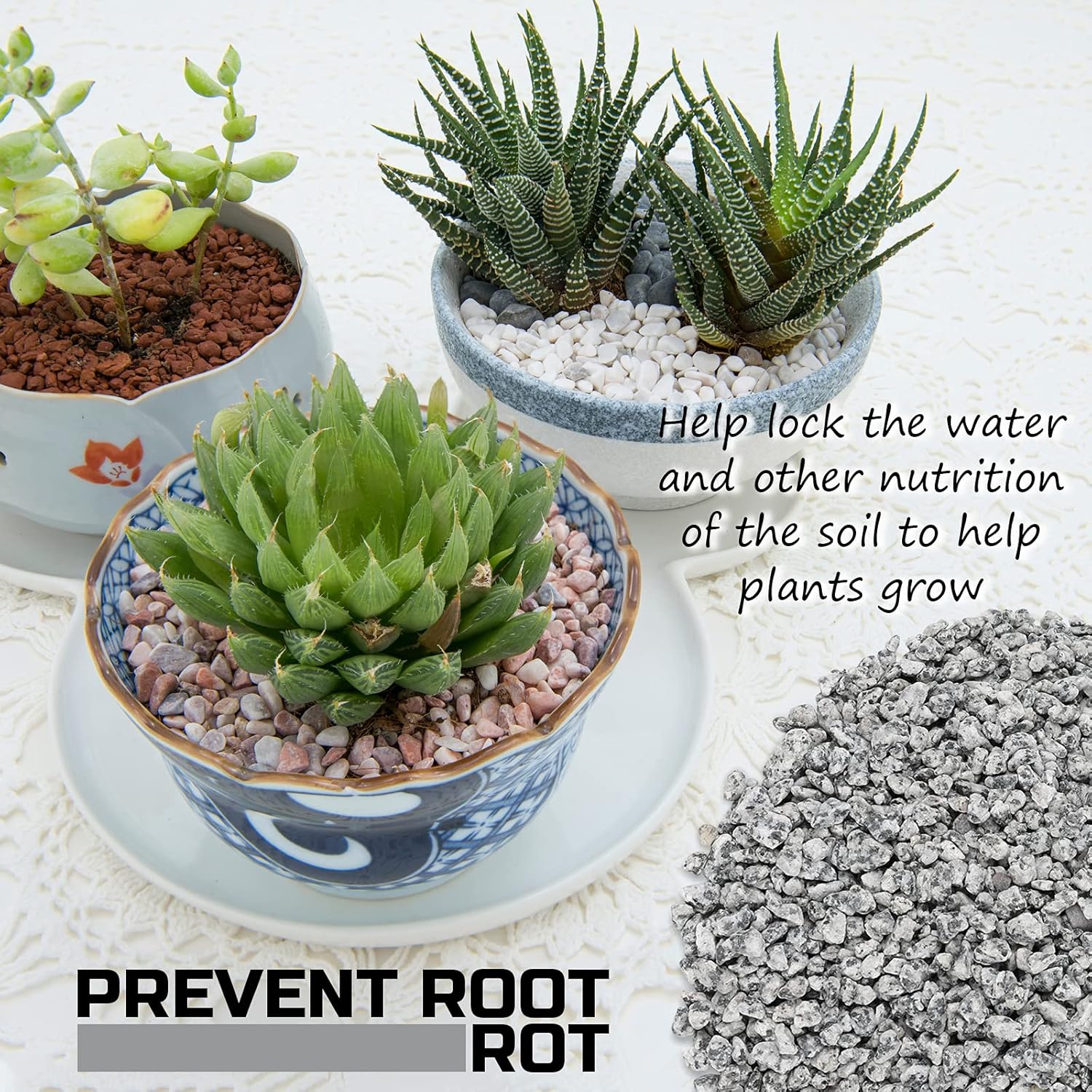 Piedras de 2 libras para plantas, rocas de drenaje para plantas en maceta, terrario suculento bonsái cactus piedras  guijarros de acuario para pecera