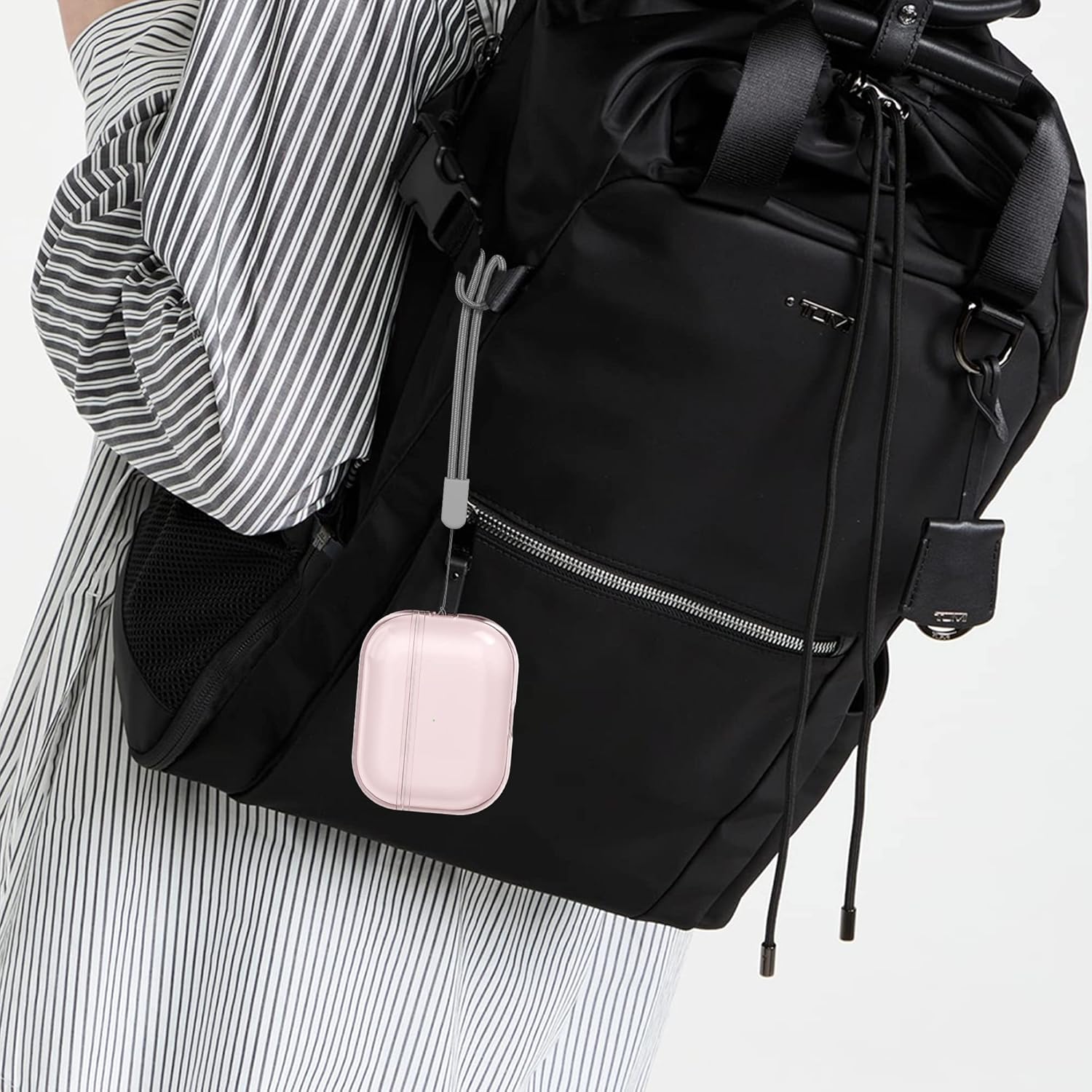 NIUTRENDZ Funda protectora para AirPods Pro 2 2022 de TPU suave con cordón LED frontal visible compatible con AirPods Pro de 2 generación (rosa