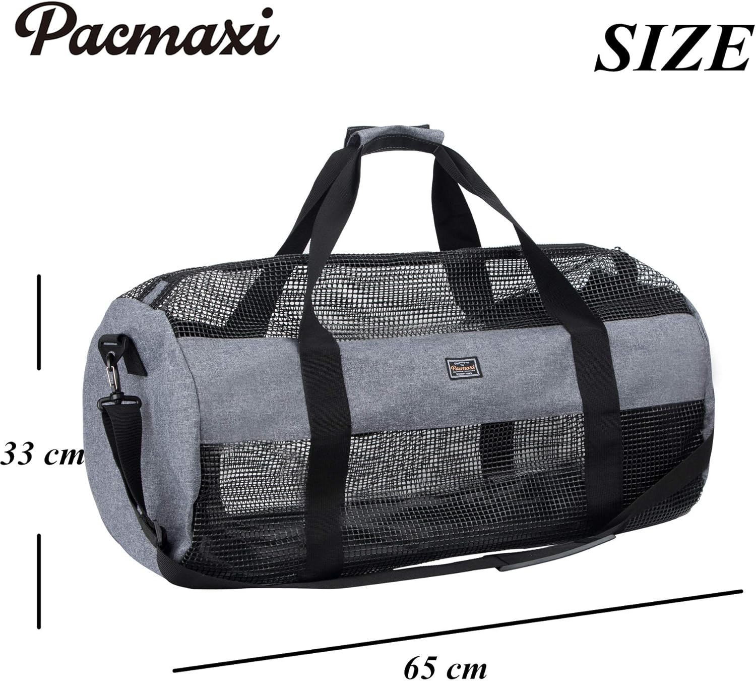 PACMAXI Bolsa de lona de buceo de malla, bolsas de playa grandes plegables y bolsas con cremallera, equipo de buceo y esnórquel y bolsa de equipo