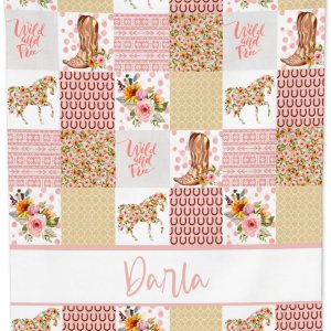 Manta de bebé personalizada para niñas, manta de bebé personalizada con nombre, manta suave personalizada con nombre, manta de caballo floral Manta de bebé personalizada para niñas, manta de bebé personalizada con nombre, manta suave personalizada con nombre, manta de caballo floral