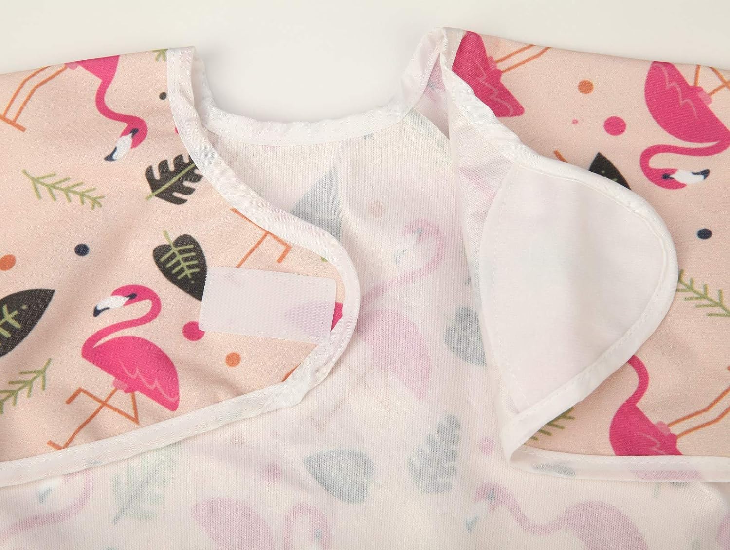 Sigzagor Camisa de manga con babero para bebé con bolsillo para niñas de 1 a 3 años (cactus flamenco)