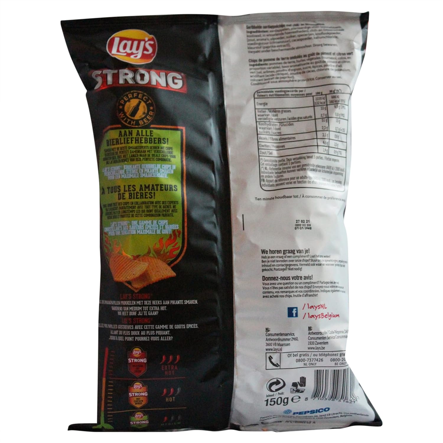 Lays Crisps  Lays Chips  Alas de pollo caliente Lays Crisps  Ponen chips de refrigerio  Peso total de 5.29 onzas