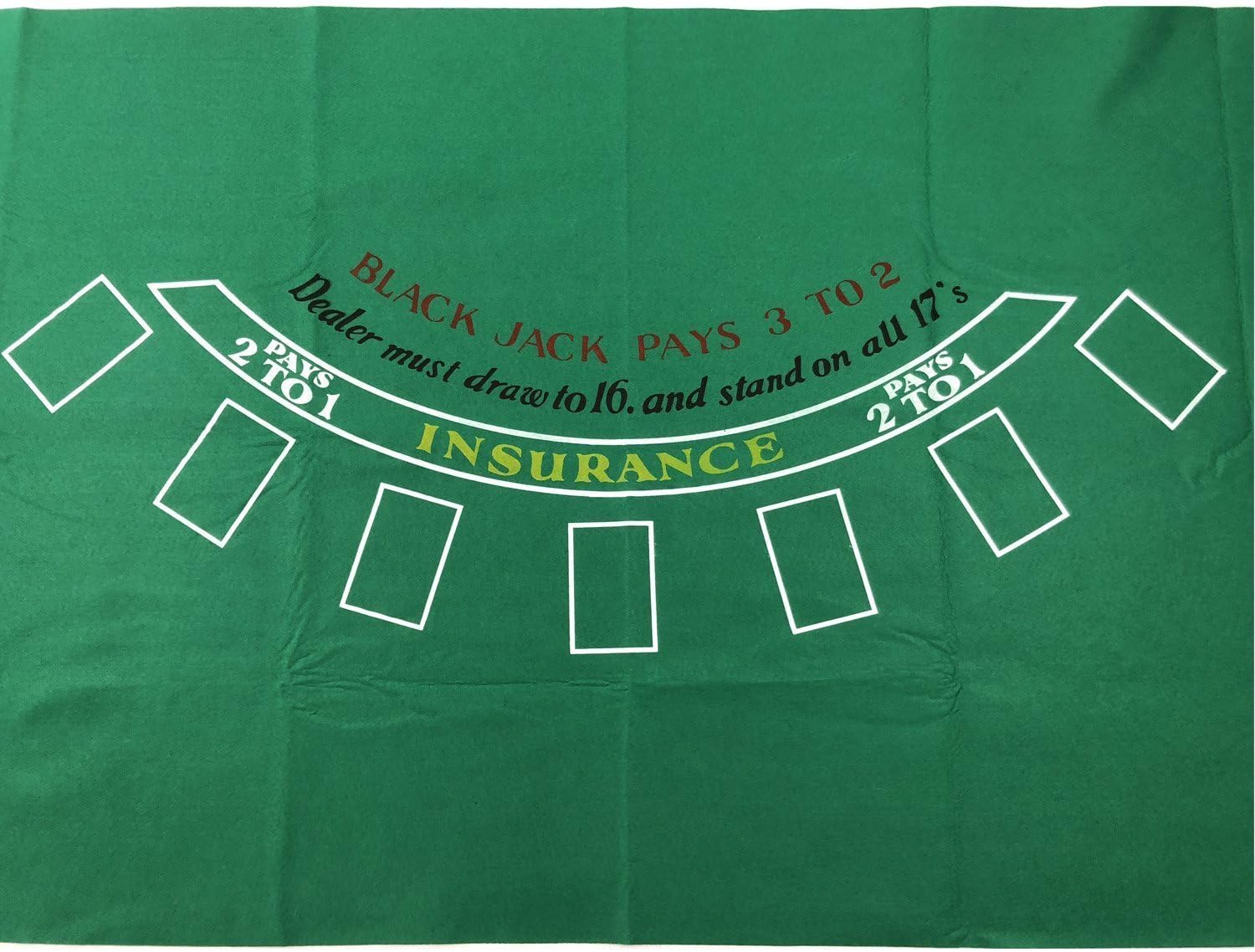 Yuanhe Blackjack – Tapete rectangular de fieltro para mesa, 36 x 72 pulgadas, estilo Las Vegas, color verde, ideal para noches de juegos de póquer,