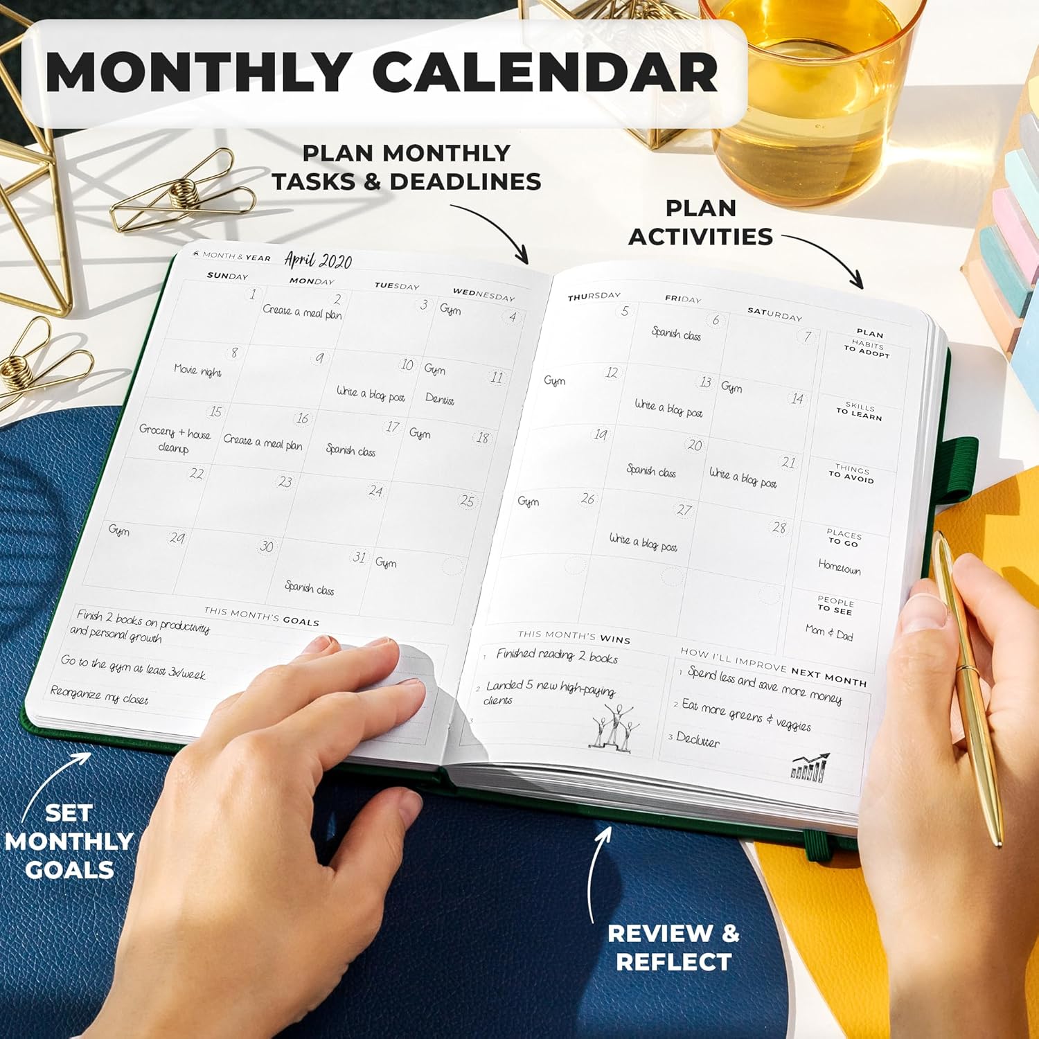 Clever Fox – Agenda edición de alta calidad, semanal y mensual para aumentar tu productividad, gestionar el tiempo y alcanzar tus objetivos, sin