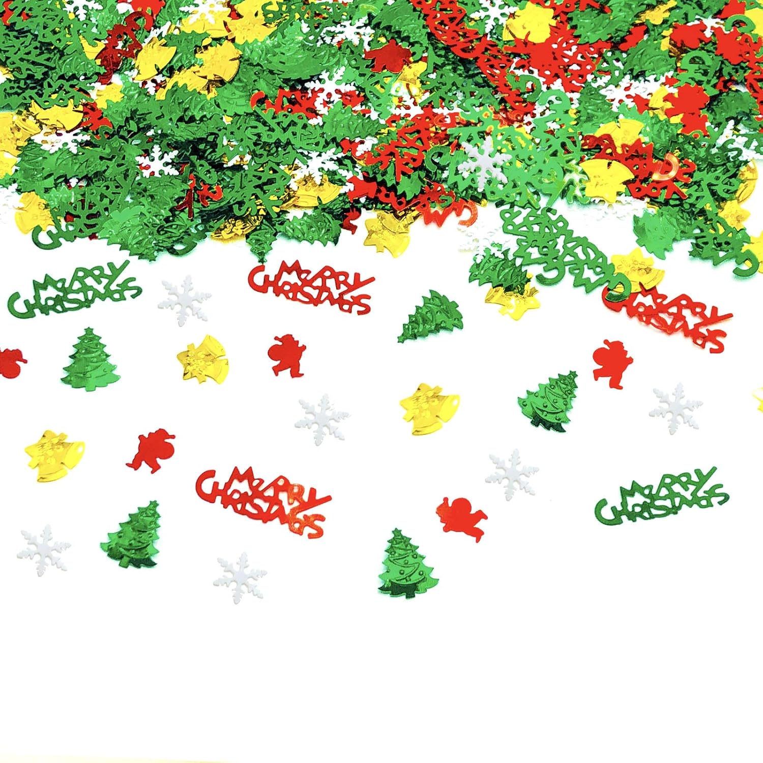 Confeti de Navidad  Gránulos de confeti con purpurina para decoración de mesa de fiesta de Navidad  Suministros de fiesta festiva de Papá Noel