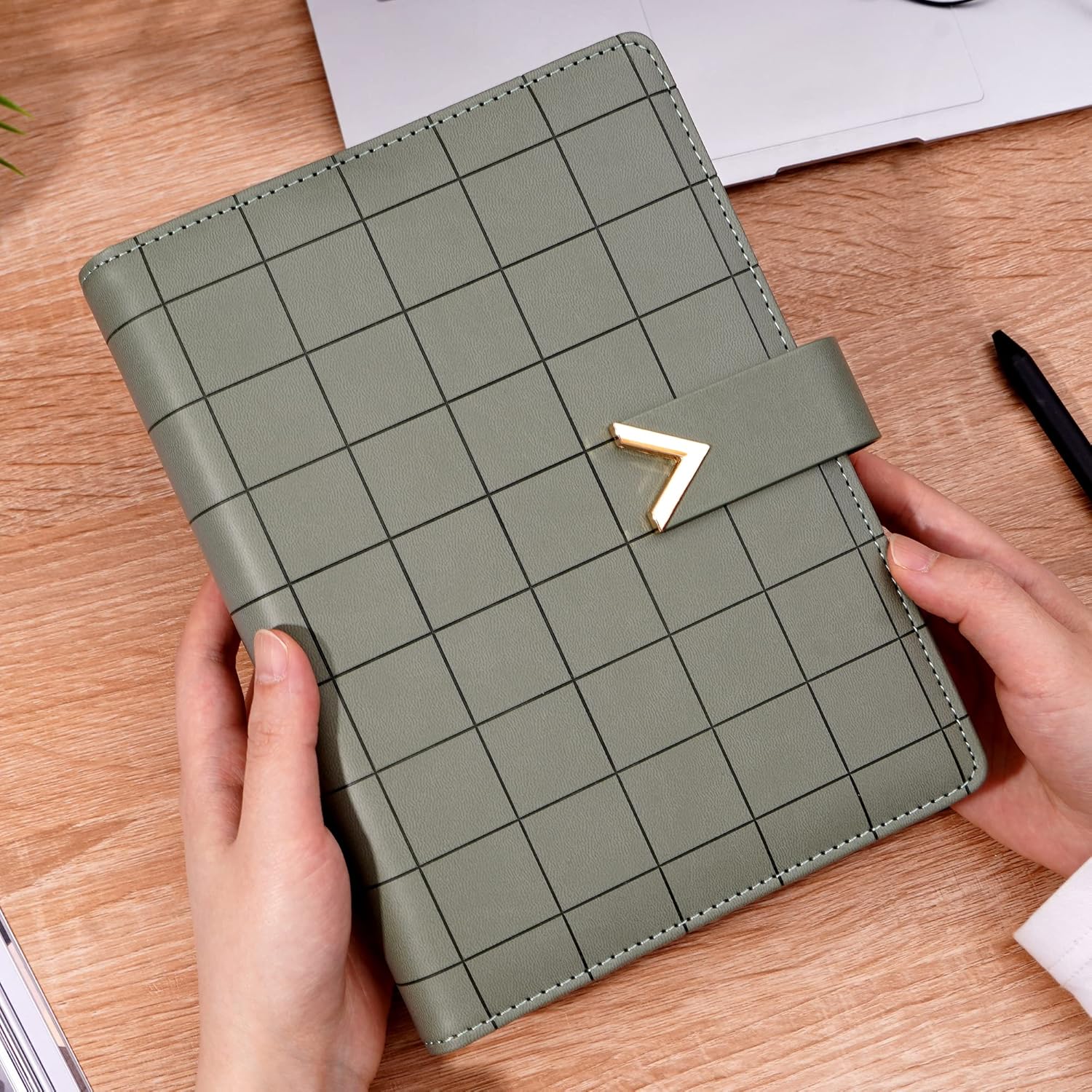 CAGIE Carpeta A5 con 6 anillas, recargable, organizador de 6 agujeros, agenda de negocios, agenda para hombres y mujeres, cuaderno de escritura en