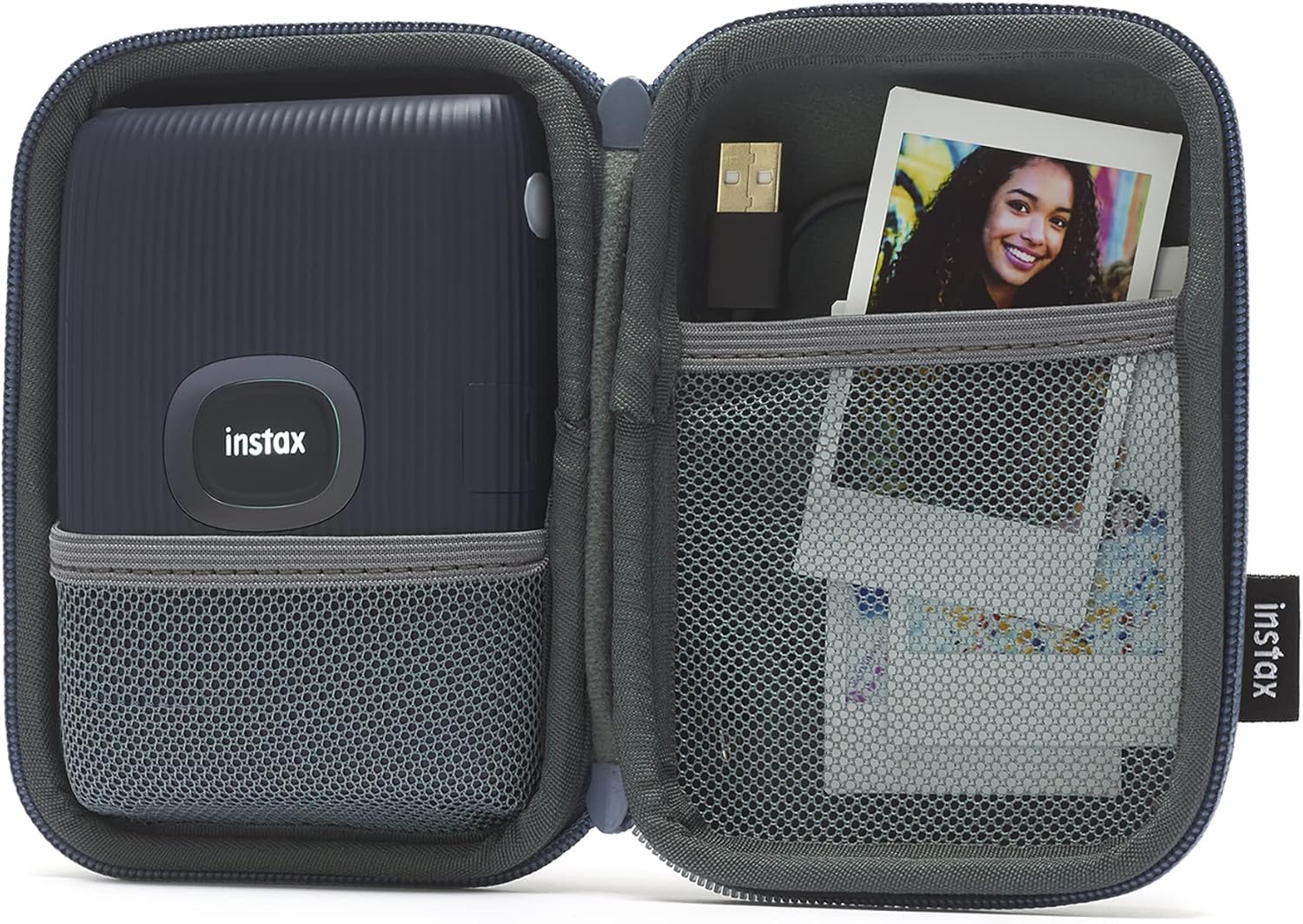 Fujifilm Funda Instax Mini Link 2 – Tejido Azul Pizarra