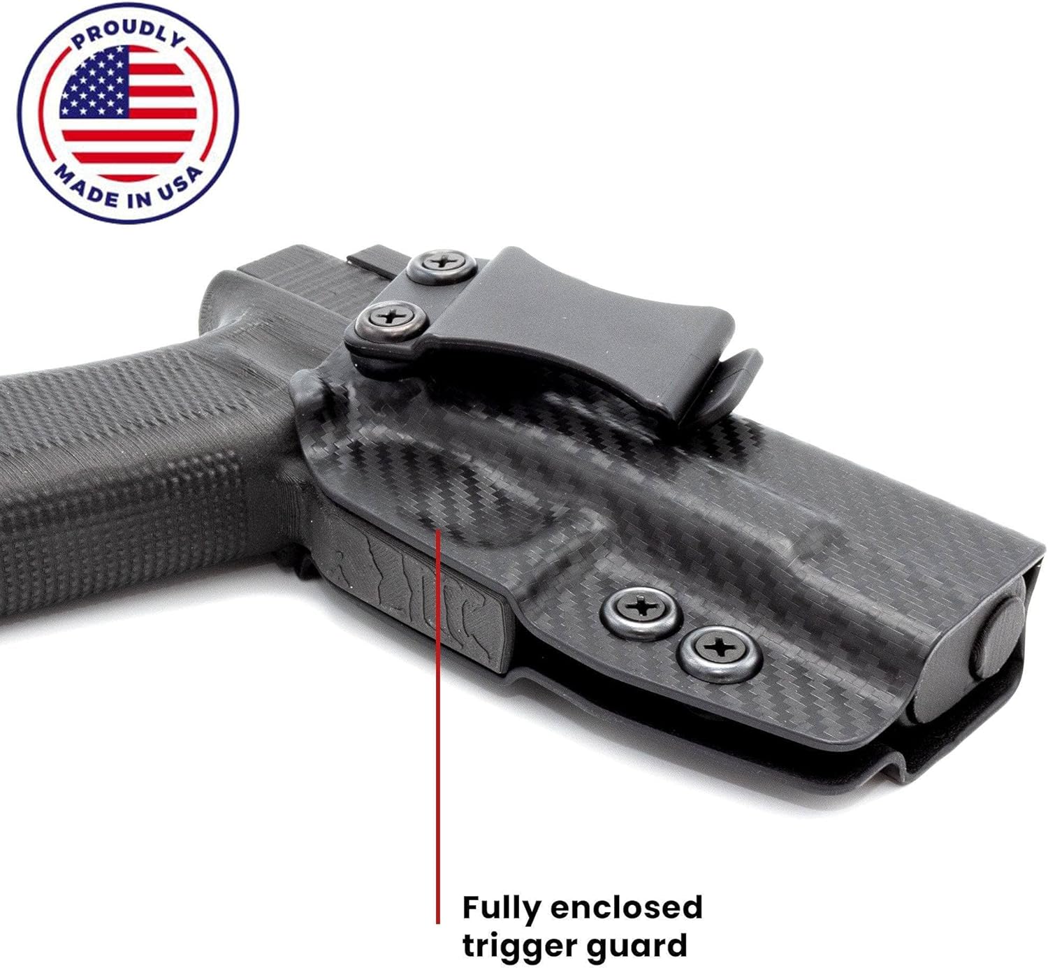 Rounded by Concealment Express IWB KYDEX Holster se adapta a S&W  Fibra de carbono negro