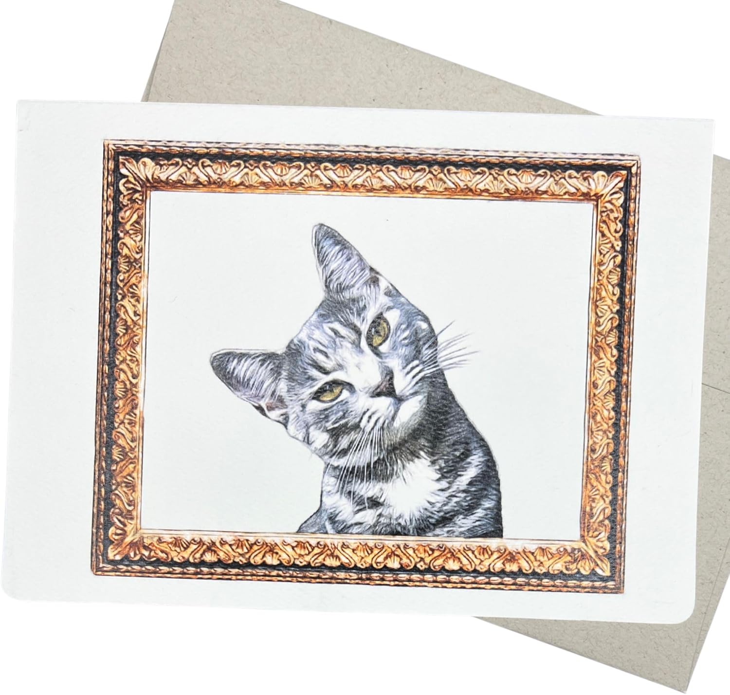 Groomers Margins Tarjeta de cumpleaños de gato (7 x 5 pulgadas y interior en blanco para todas las ocasiones) para gato tarjeta de feliz cumpleaños