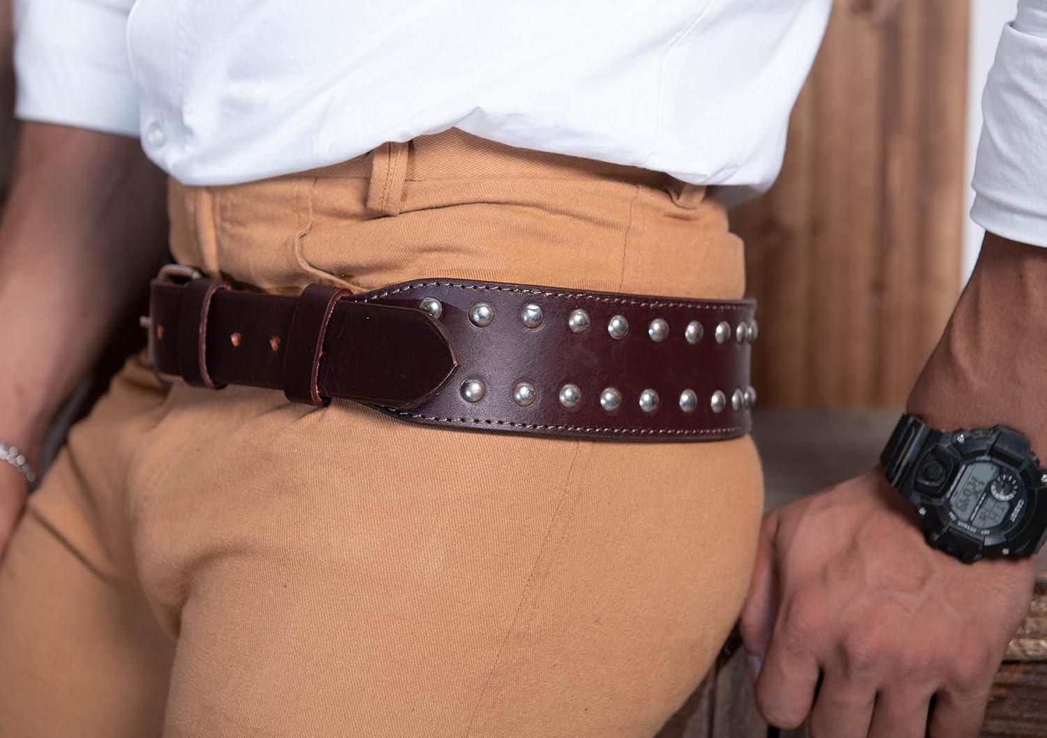 Hulara Cinturón de transporte oculto de cuero genuino cinturón cónico Ranger cinturón para pistola, cinturón táctico vaquero para hombre, cinturón