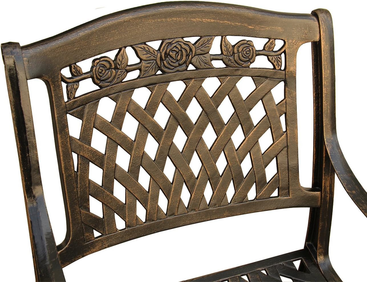 Oakland Living Silla de comedor de aluminio al aire libre Rose,