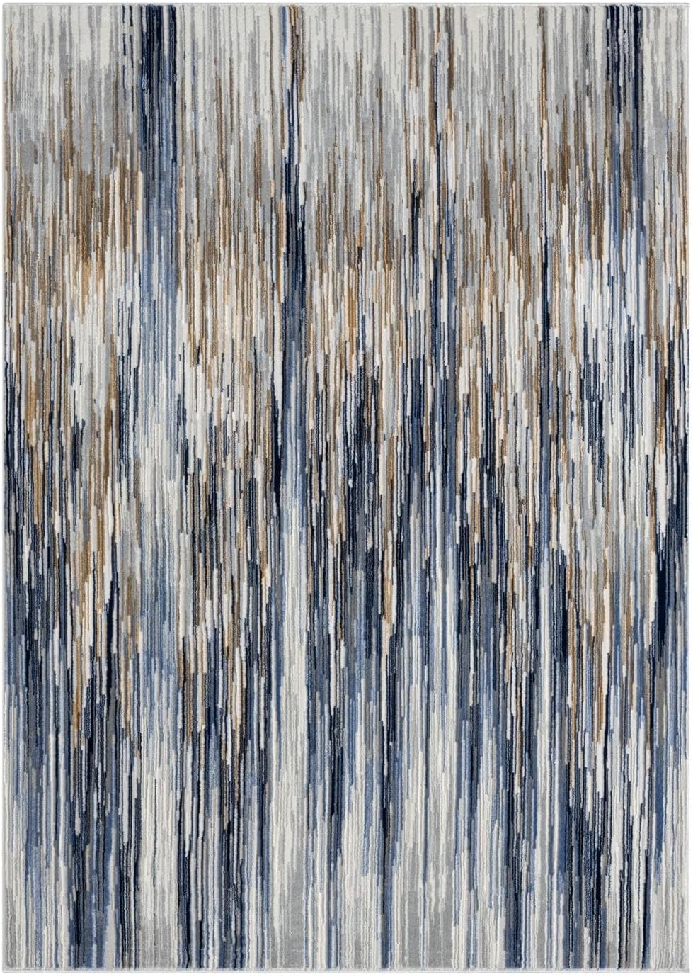 LUXE WEAVERS Marble Collection 466 – Alfombra de área de rayas abstractas azul 6×9