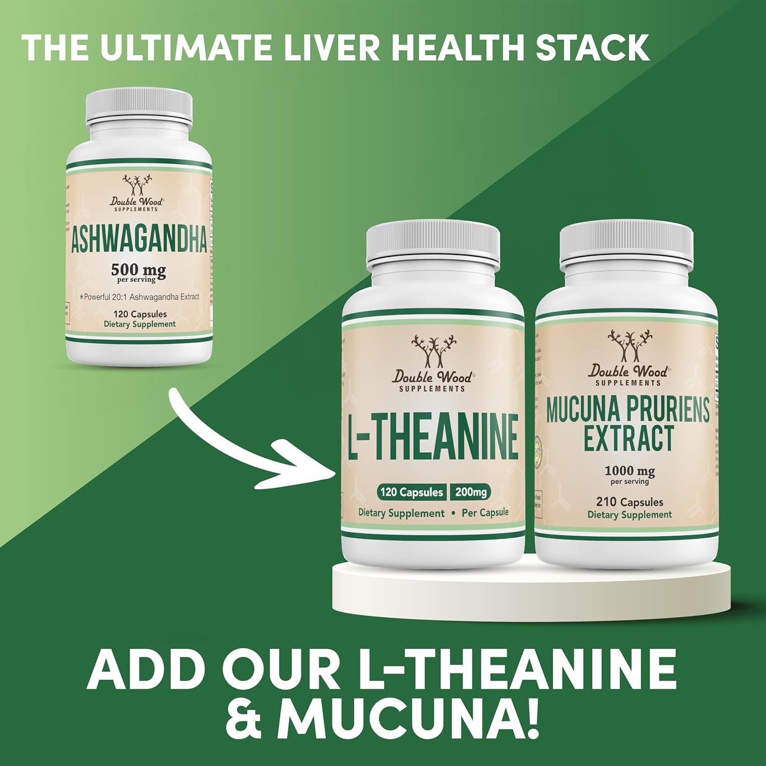 Cápsulas Ashwagandha, 120 unidades (extracto de 500 mg de potencia 201, equivalente a 10,000 mg en polvo) Adaptógeno Alivio del estrés por Double