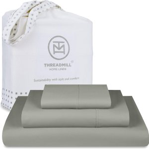 Threadmill Home Linen Bedding – Juego de sábanas de 800 hilos, 100 % algodón de fibras extralargas, juego de cama de lujo, 4 piezas, tejido de satén Threadmill Home Linen Bedding – Juego de sábanas de 800 hilos, 100 % algodón de fibras extralargas, juego de cama de lujo, 4 piezas, tejido de satén