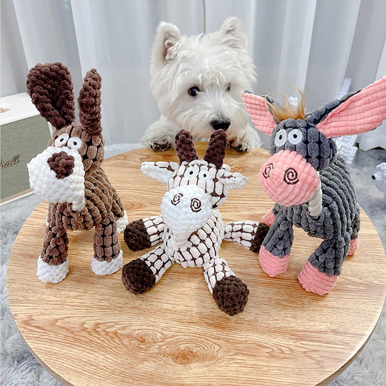 QKKO Robustplush – Juguete chirriante inmortal para masticadores agresivos, juguete chirriante de peluche para dentición de cachorros, juguetes