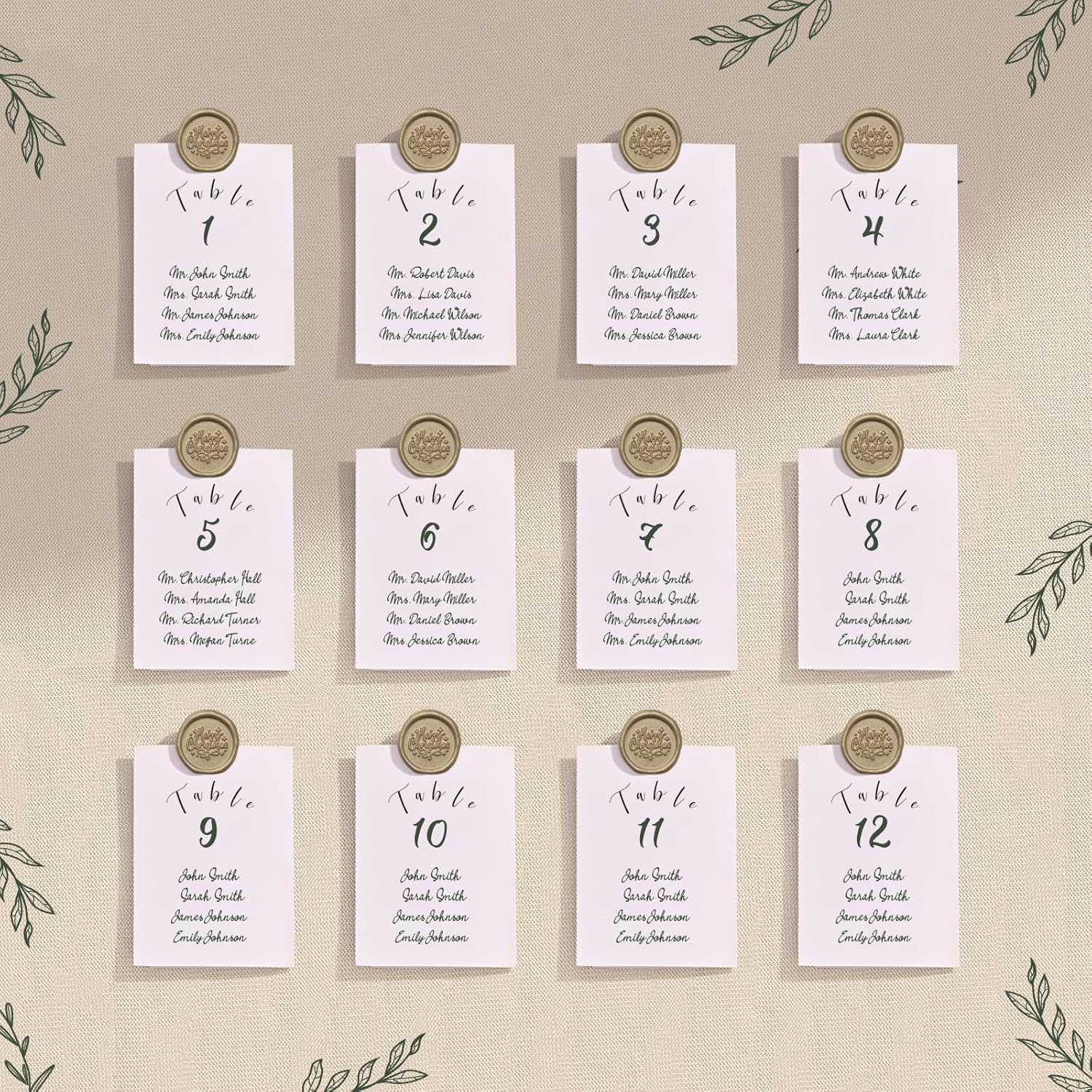 UNIQOOO Calcomanías de sello de cera de Navidad, calcomanías de sello de invitación de boda, 50 calcomanías autoadhesivas Prosecco Metallic Lignt