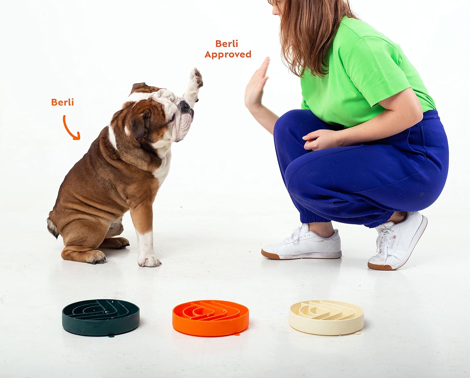 Tazones de alimentación lenta para perros de raza grande a pequeña con espátula – Tazón de silicona sin golpe para perros – Comedero para perros con