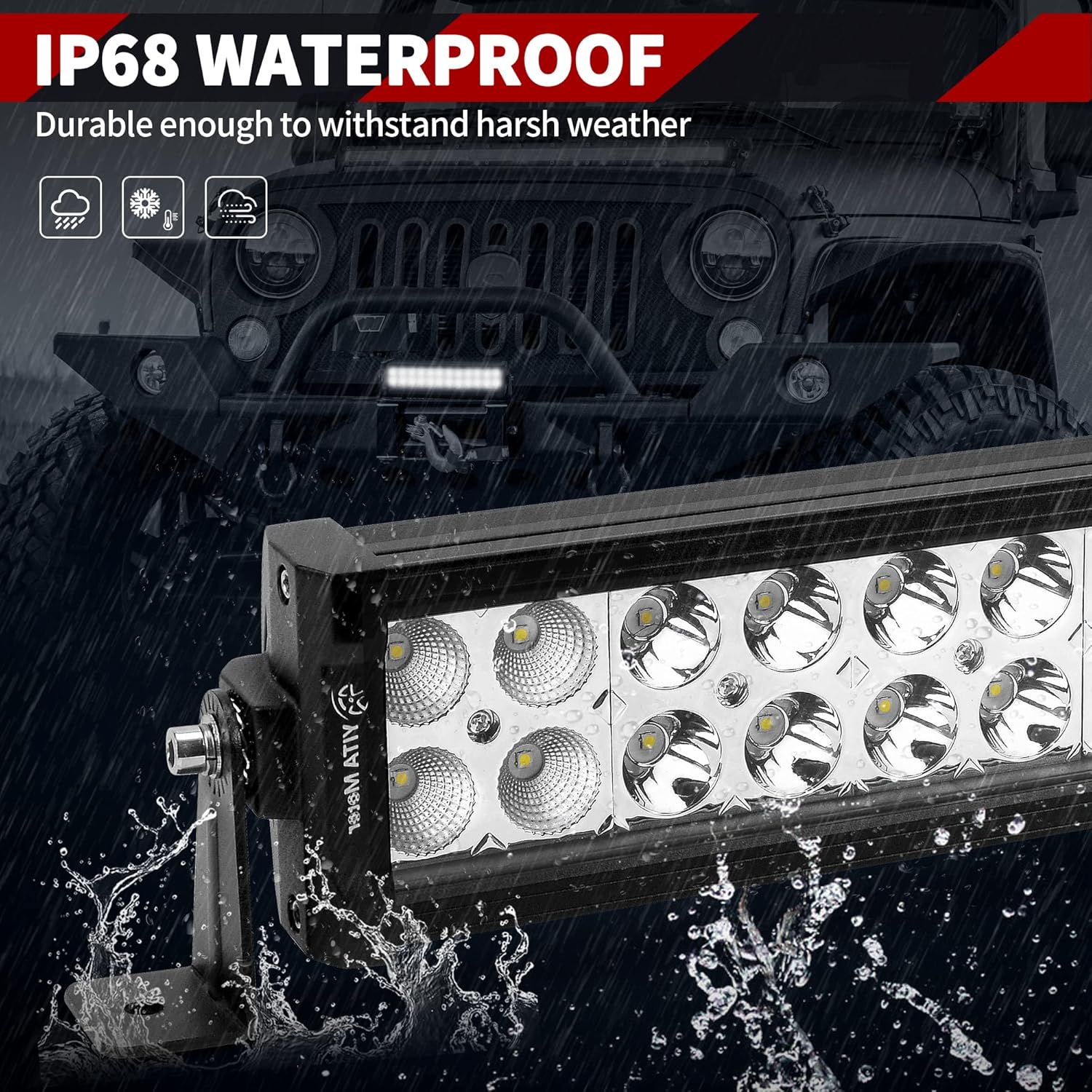 YITAMOTOR Barra de luz LED arnés de cableado 72 W 14 pulgadas LED luz de trabajo foco de inundación Combo LED cápsulas de luz de conducción fuera de