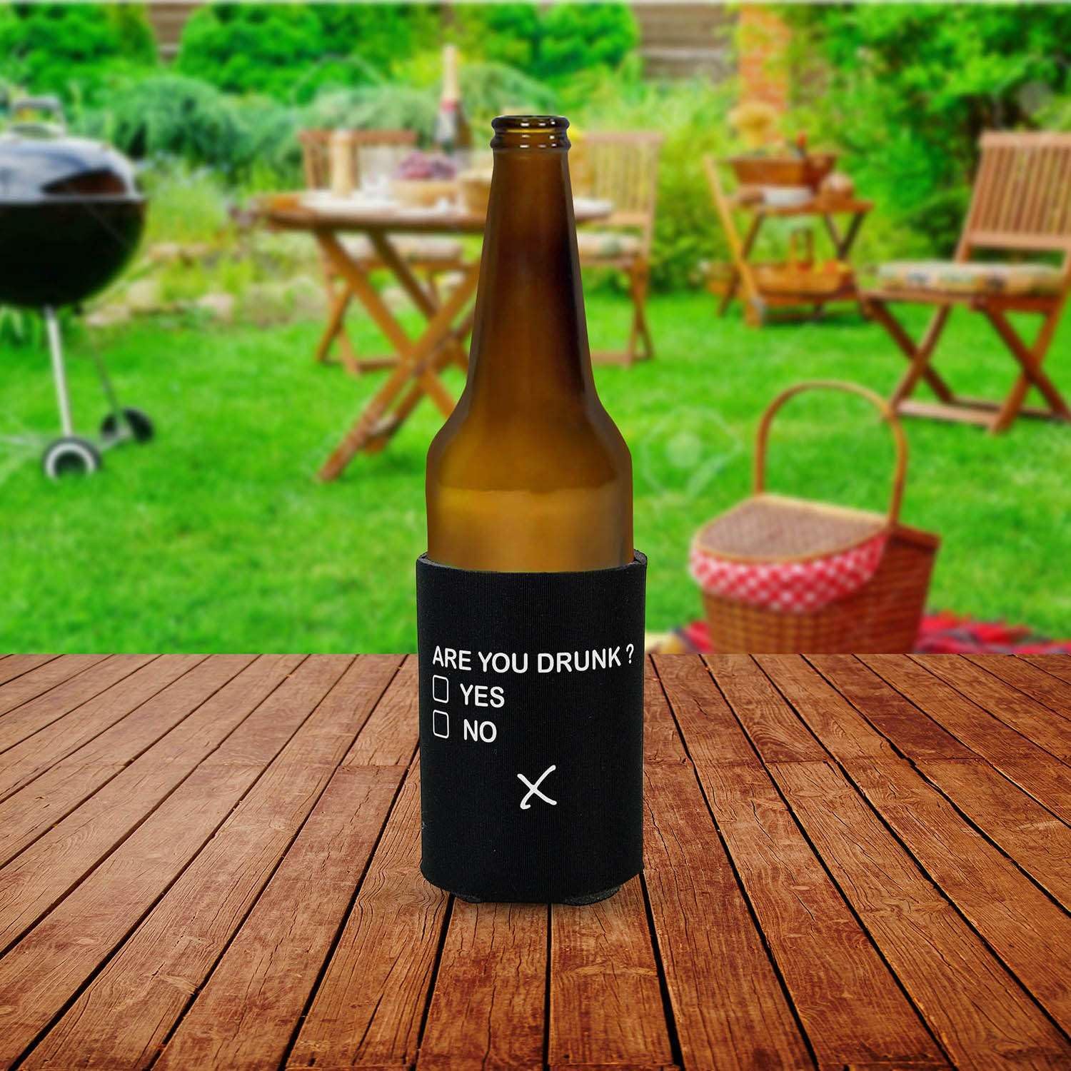Estás borracho Sí No Funny Sarcastic Can Sleeve Cooler aislado Bebidas Coozies Soda Beer Hugger Coolies (negro, 2 unidades)