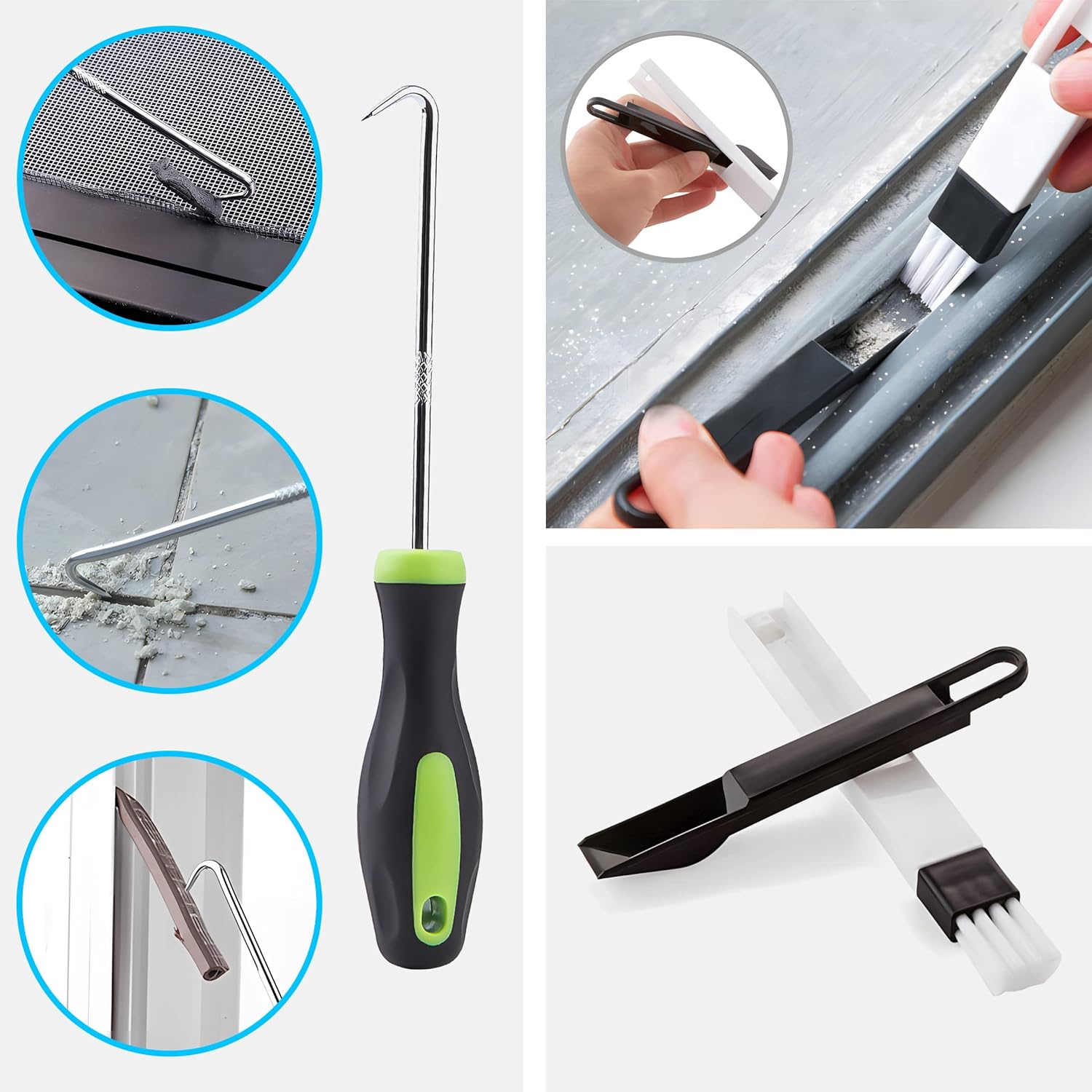 11 herramientas de reparación de pantalla de ventana, herramienta de rodillo de pantalla, kit de reparación de puerta de pantalla de ventana con