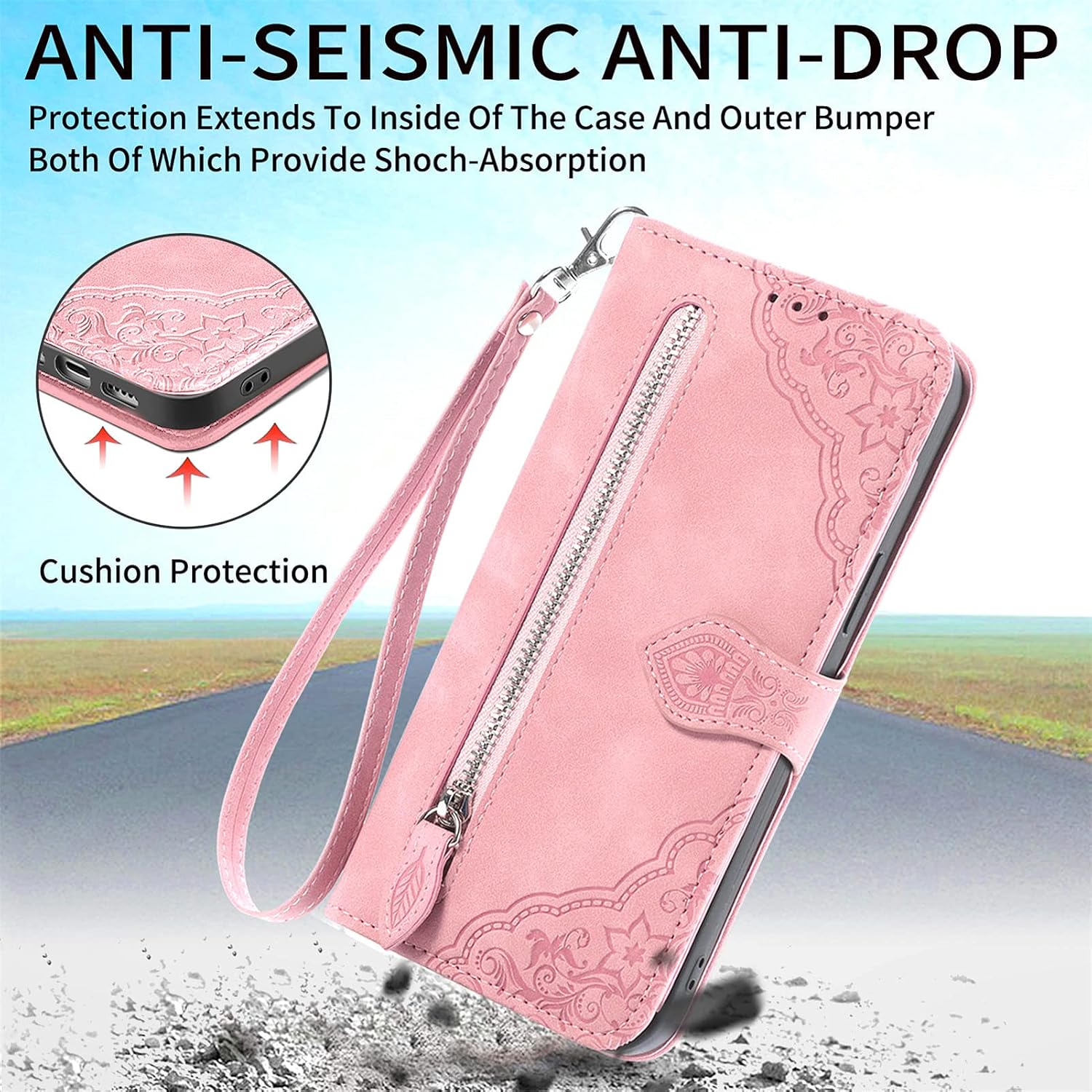 Furiet Funda compatible con Motorola Moto G Stylus 5G 2023 con correa para la muñeca y soporte de cuero para tarjetas con tapa y soporte para