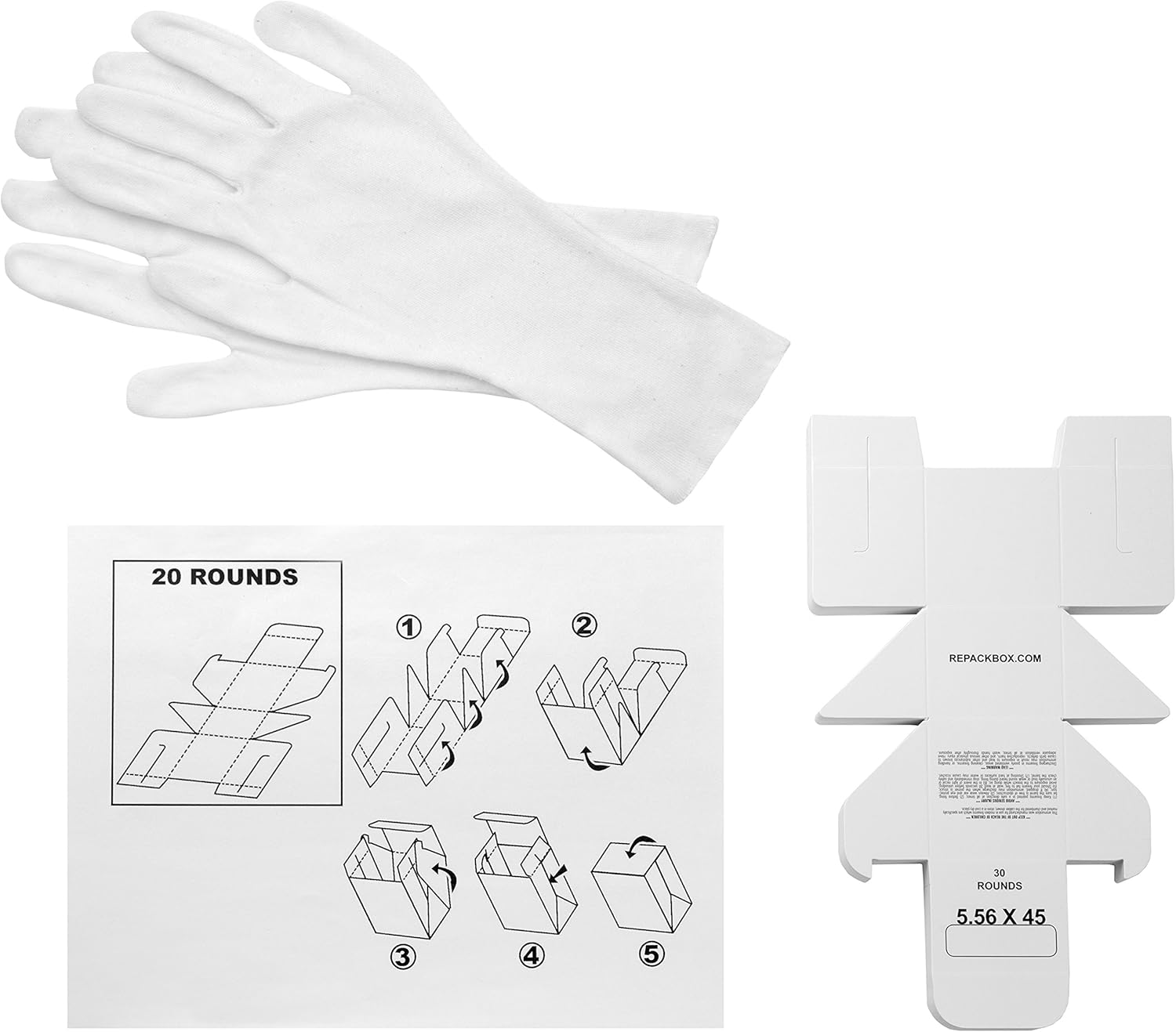 REPACKBOX KIT DE 30 CAJAS DE 5.56 X 45 & 223 – Caja de munición militar de cartón con capacidad para 30 rondas – Paquetes de 900