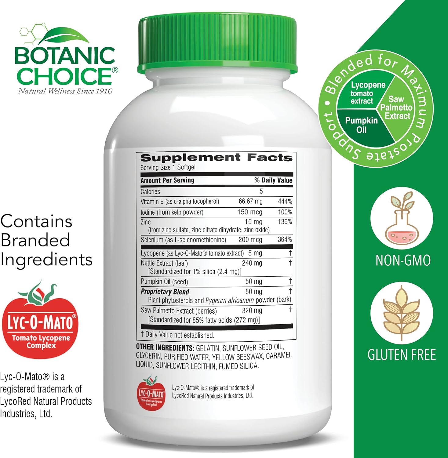 Botanic Choice Mezcla de mega frutas y verduras (60 cápsulas) + Complejo de próstata 9 (30 cápsulas blandas)  Suplemento de equilibrio energético y