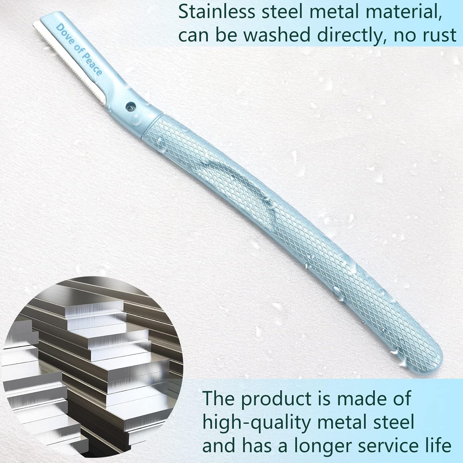 Dove of peace Dermaplaning Herramienta de belleza, cuchillo de metal para cejas, herramienta de limpieza de pelo facial, afeitadoras y cuchillas