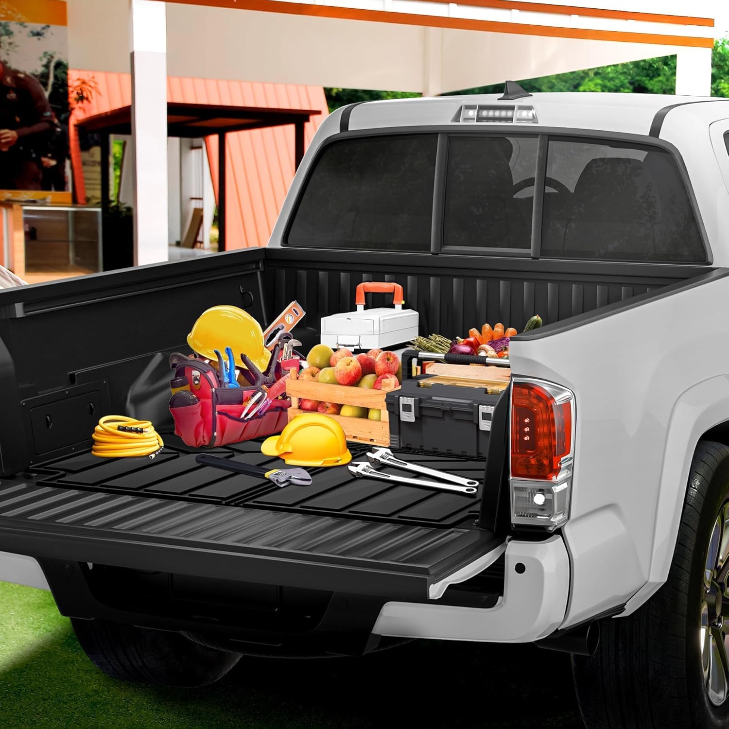 AUTOSAVER88 Tapete de cama compatible con Ford Ranger SuperCrew Cab 2019-2023, cama corta de 5 pies, forro de caja de camioneta para accesorios Ford