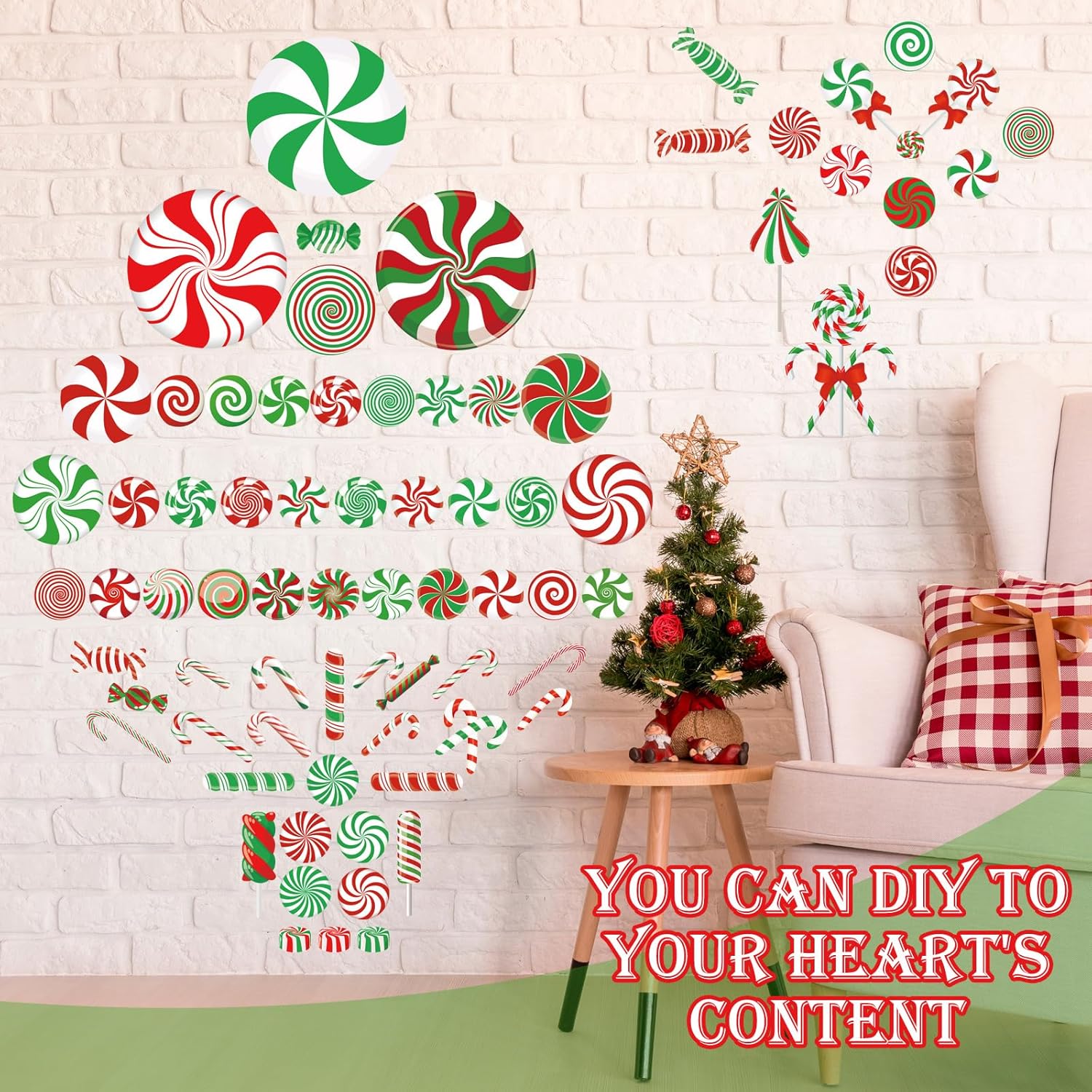 4 hojas de calcomanías de pared de Navidad, calcomanías de decoración de Navidad, decoraciones de Navidad extraíbles, decoración interior del hogar