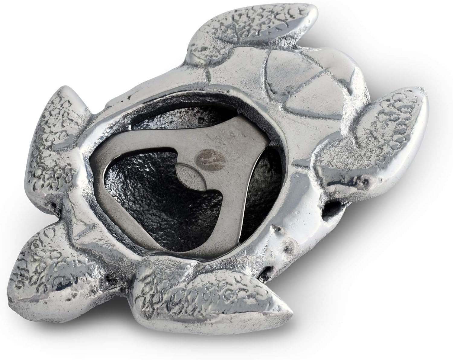 Arthur Court Diseños de aluminio océano tortuga botella barra cerveza herramienta estatuilla decoración decoración abridor 4 pulgadas x 3 pulgadas