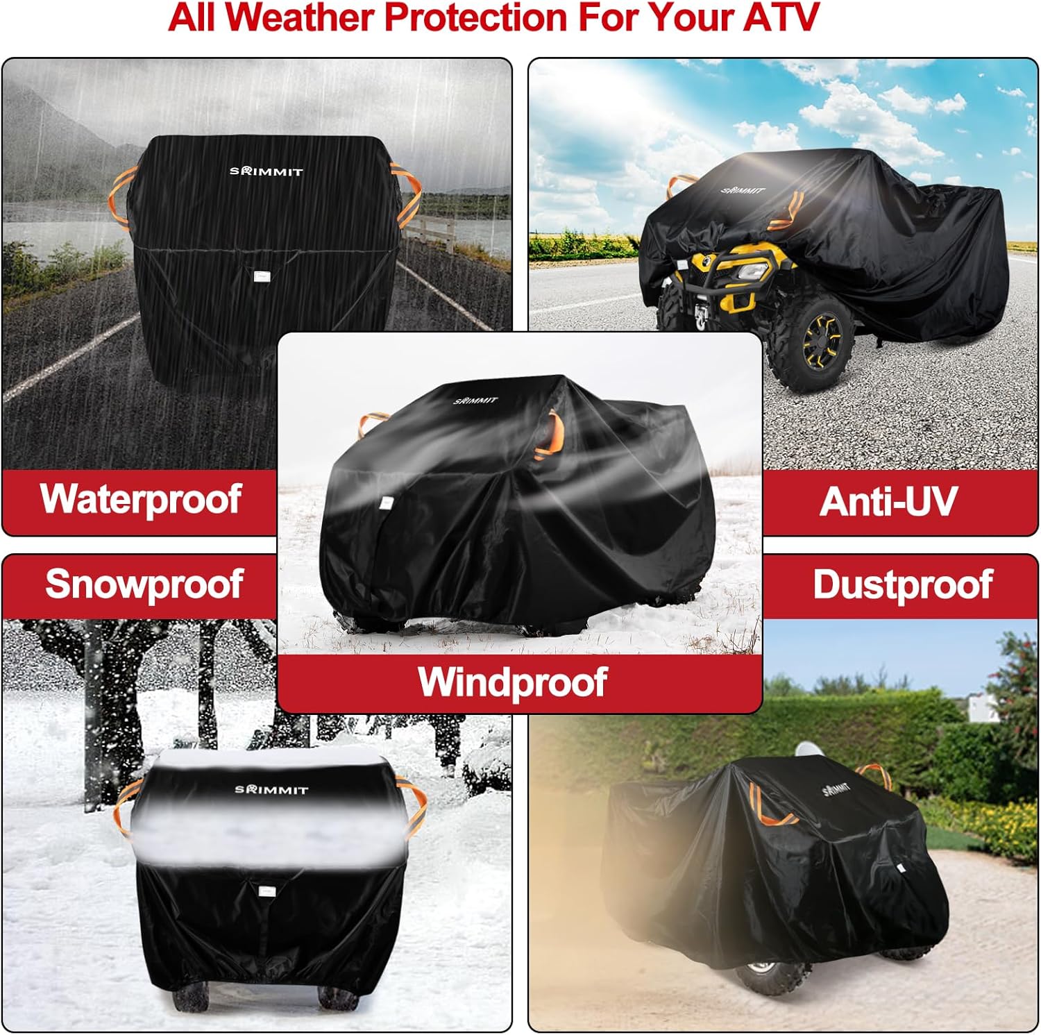 Cubierta mejorada para cuatrimoto, resistente al agua, para exteriores, para todo tipo de clima, apta para Kawasaki, Honda, Polaris, Yamaha, Arctic