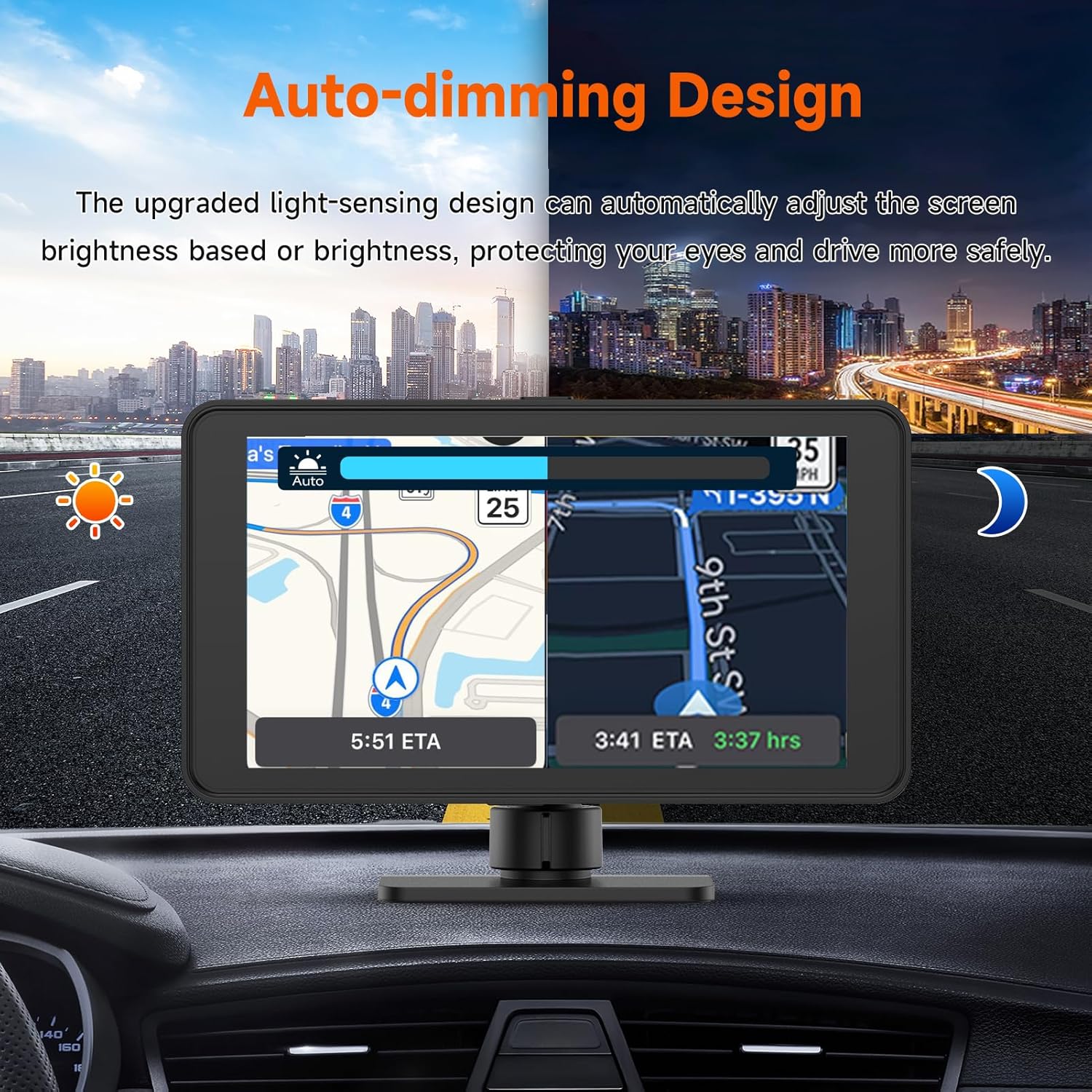 Spedal Receptor inalámbrico CarPlay y Android Auto CL518, cámara de tablero Ultra HD de 2.5K, audio Bluetooth, comando de voz, carga rápida
